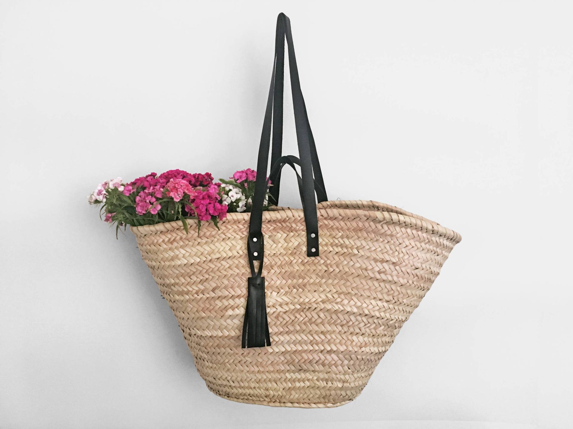 strandtasche/Marktasche Korbtasche Aus Palmenbättern Mit Lederhenkeln strandtasche/Marktasche Korbtasche Aus Palmenbättern Mit Lederhenkeln von Lapaporter