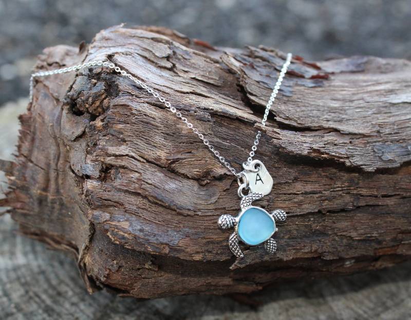 Parsonal 925 Halskette Sea Blaue Schildkröte Ocean Glass Anhänger von Lapapya