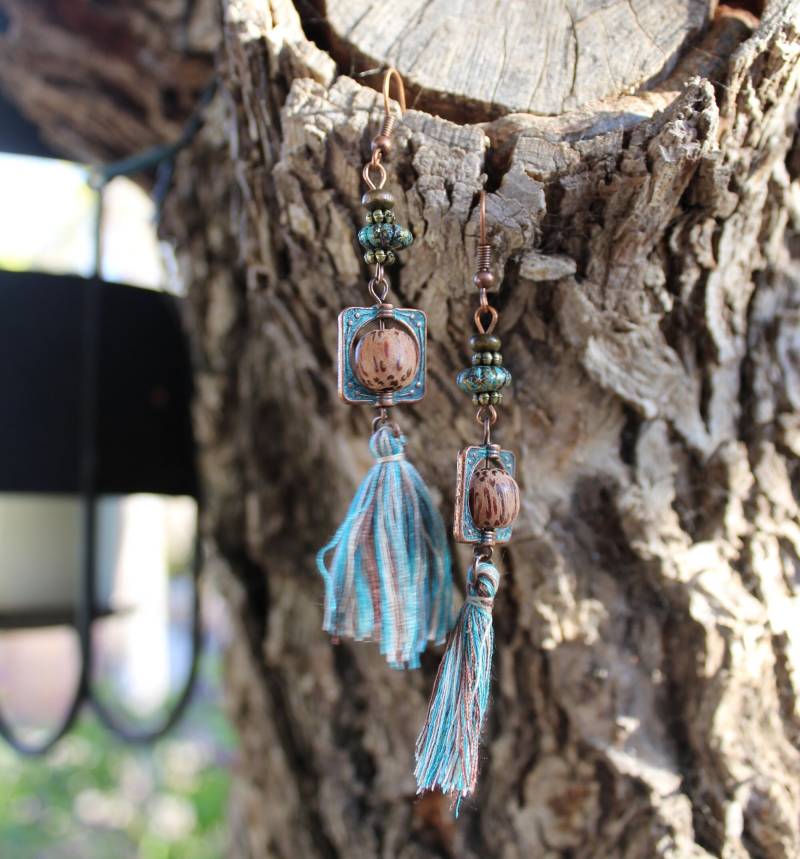 Türkis Vintage Ohrringe, Boho Schmuck von Lapapya