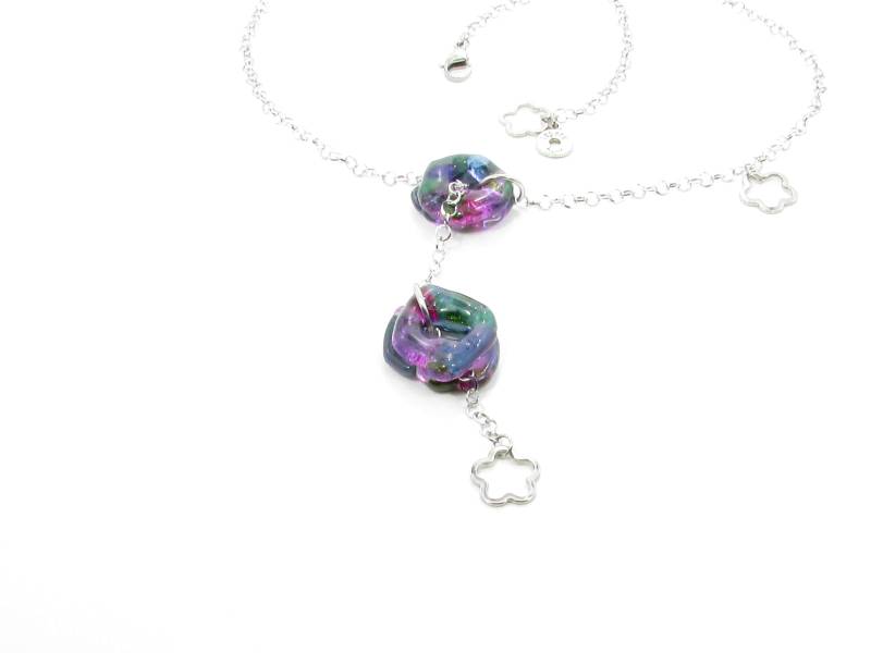 Bunte Verstellbare Halskette, Frau, Hellen Schmuck, Glas Mode-Zubehör, Trend von LapareBijoux