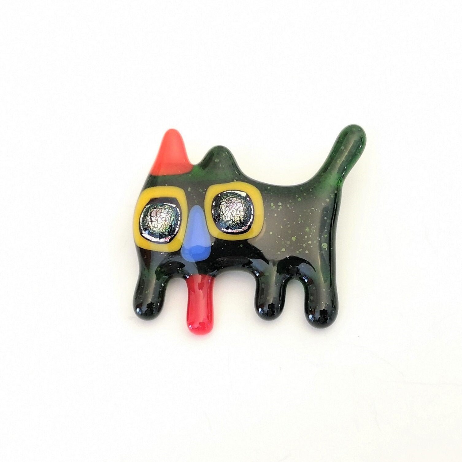 Katzenbrosche Aus Geschmolzenem Glas, Bunte Anstecknadel, Geschenk Katzenbrosche Aus Geschmolzenem Glas, Bunte Anstecknadel, Geschenk von LapareBijoux