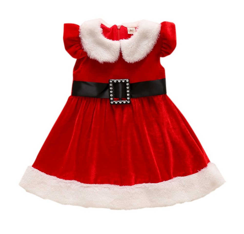 Lapastyle A-Linien-Kleid Weihnachtskleid Ärmelloses mit Rüschen und fliegenden Ärmeln für Babys von Lapastyle
