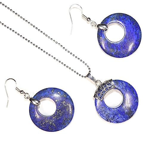 Lapislazuli Anhänger-Set mit Ohrring - Schmuck - Halskette mit Ohrring - aus echten Lapislazuli Stein Edelstein - Natürstein Lapislazuli Anhänger-Set mit Ohrring - Schmuck - Halskette mit Ohrring - aus echten Lapislazuli Stein Edelstein - Natürstein von LapeaceLazuli