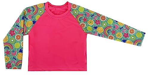 Kinder UV Schutz T-Shirt Langarm Badeanzug Surfen Schwimmen Strand (Code 6016), Fuchsia Fluo Frucht, 4 Jahre von Laphilo