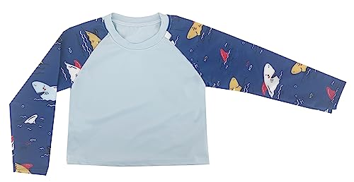 Kinder UV Schutz T-Shirt Langarm Badeanzug Surfen Schwimmen Strand (Code 6016), Himmlischer Hai, 3 Jahre von Laphilo