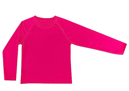 Kinder UV Schutz T-Shirt Langarm Badeanzug Surfen Schwimmen Strand (Code 6016), Neonpink, 8 Jahre von Laphilo