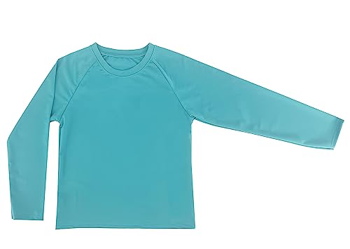 Kinder UV Schutz T-Shirt Langarm Badeanzug Surfen Schwimmen Strand (Code 6016), türkis, 8 Jahre von Laphilo