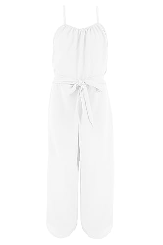 Langer ärmelloser Latzhose für Mädchen (Code 8809), Weiß, 12 Jahre von Laphilo