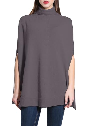 Laphilo Strickponcho für Damen mit geflochtenem Muster, Rundhalsausschnitt, weicher Herbst (Code 5348), 8840 Moro, Einheitsgröße von Laphilo