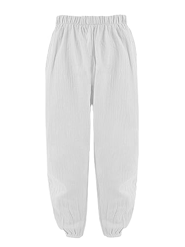 Modische Hose für Kinder und Jungen, Unisex, aus weicher Baumwolle, Artikelnummer 6165, Weiß, 6 Jahre von Laphilo