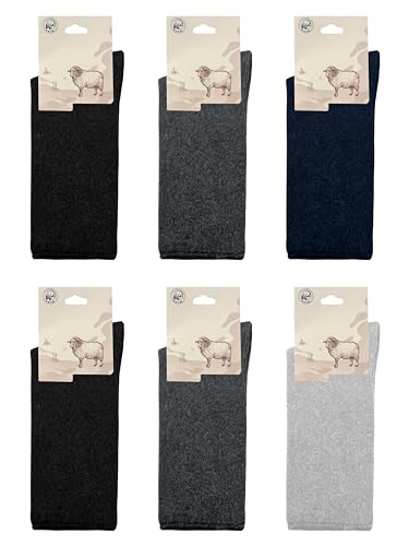 Socken Unisex 6 Paar für Damen und Herren aus Wolle und Kaschmir-Mischung, hohe Qualität, Winter, Weihnachten, Artikelnummer 8500, mehrfarbig, 40-46 von Laphilo