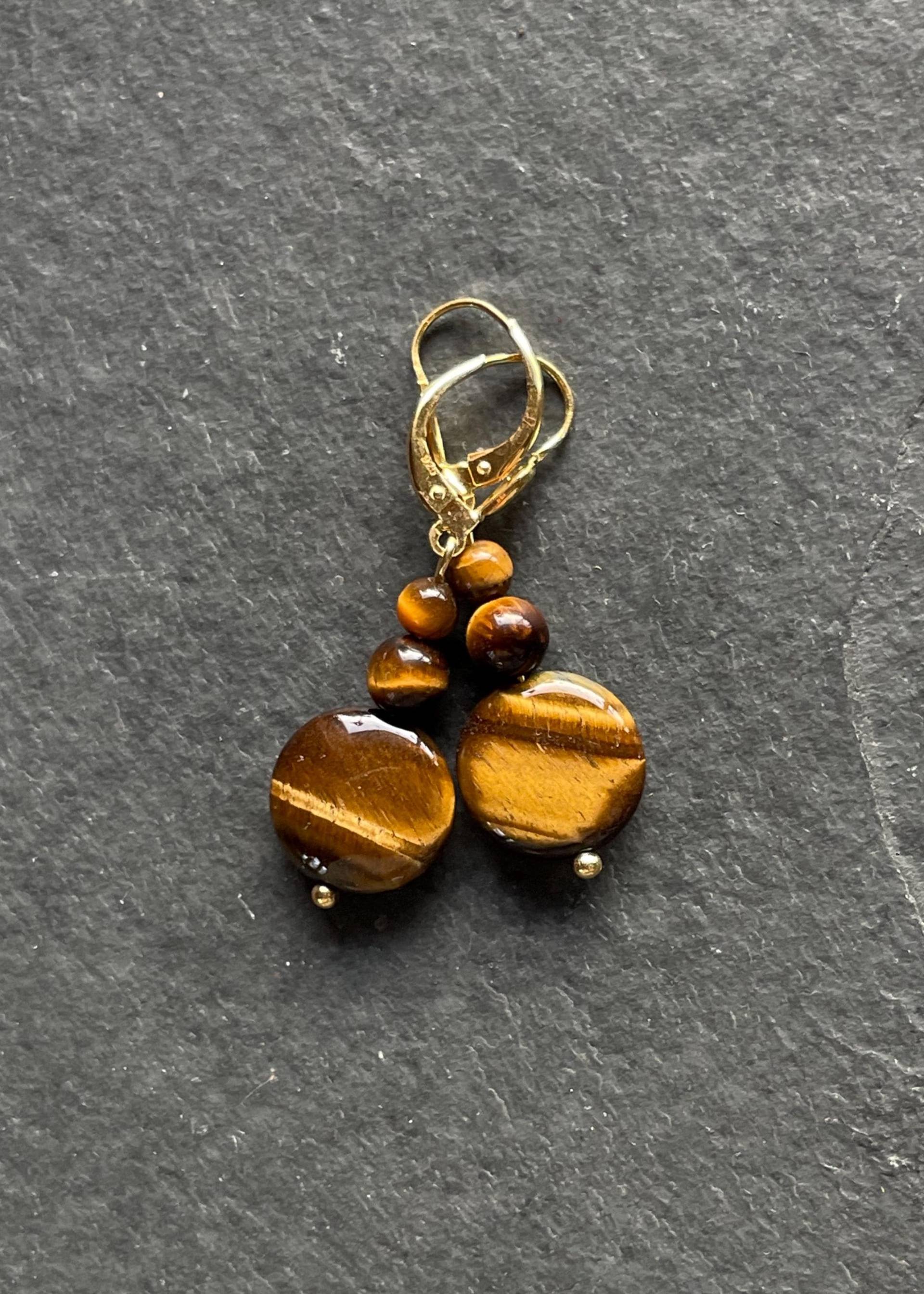 Tigerauge Hängeohrringe Passend Zu Tigereisenanhänger von LapidariumWierer
