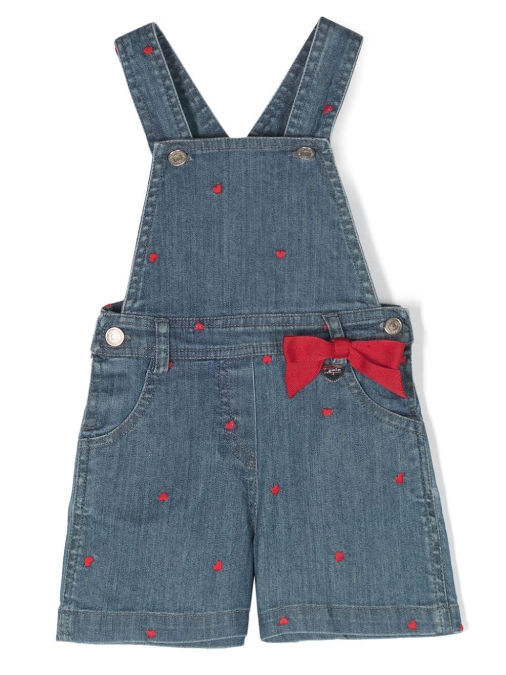 Lapin House Jeans-Latzhose mit Herzstickerei - Blau von Lapin House