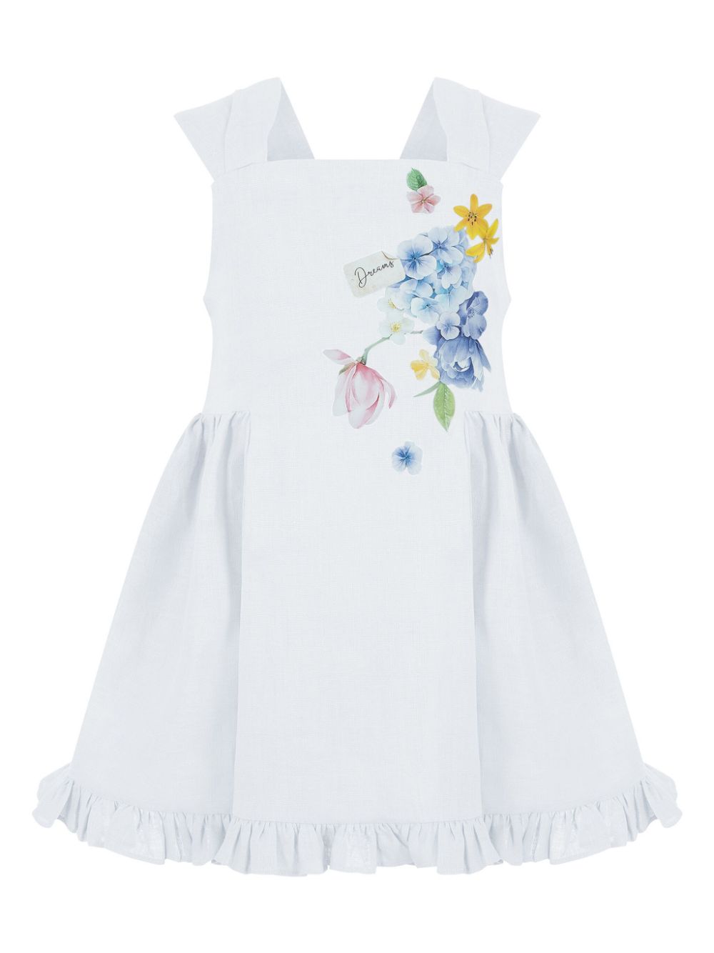 Lapin House Kleid aus Leinen mit Blumen-Print - Weiß von Lapin House