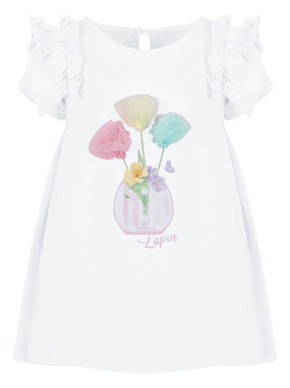 Lapin House Kleid mit Blumen-Print - Weiß von Lapin House