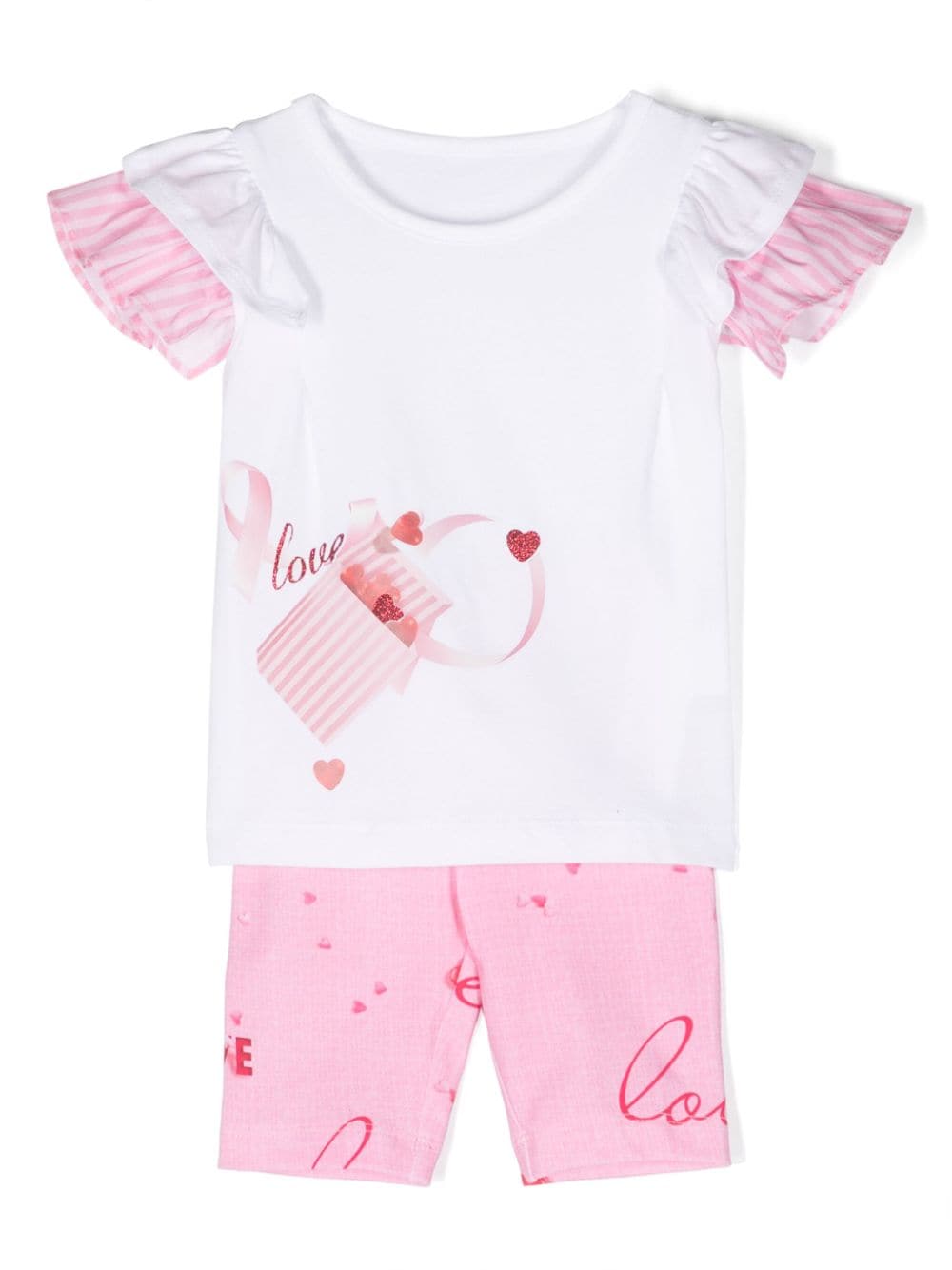 Lapin House Short-Set mit Love-Print - Rosa von Lapin House