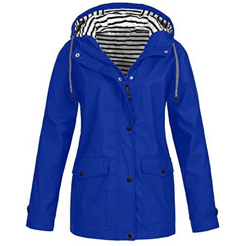 Damen Regenjacke Leicht Wasserdicht Regenmantel Windbreaker Dünne Packbar Reisen Fahrrad Regenjacken Windjacke A1774 A-Himmelblau#L von Lapirek