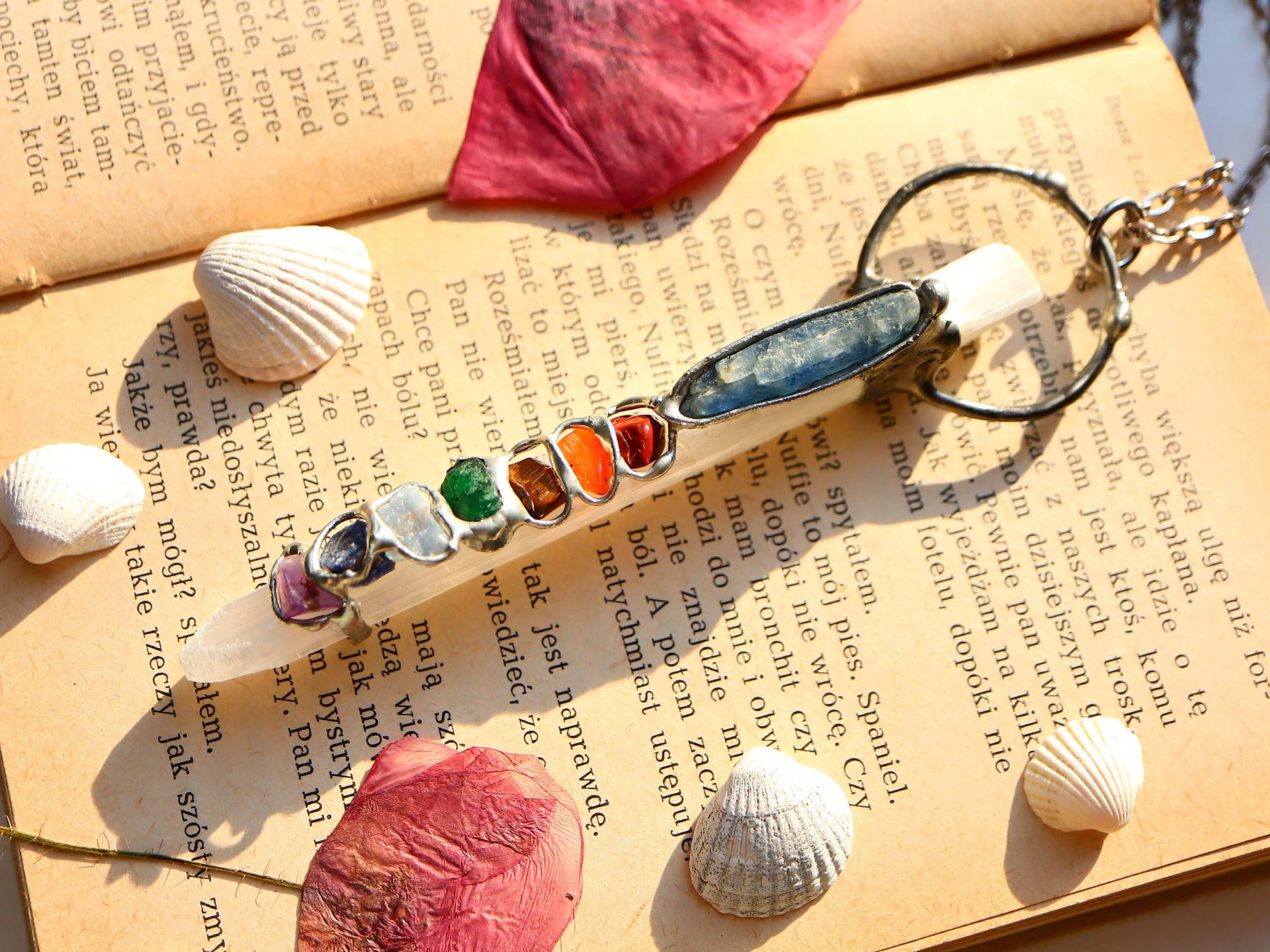 Crystal Quartz Point Halskette, Quarz Halskette von LapisGlassArt