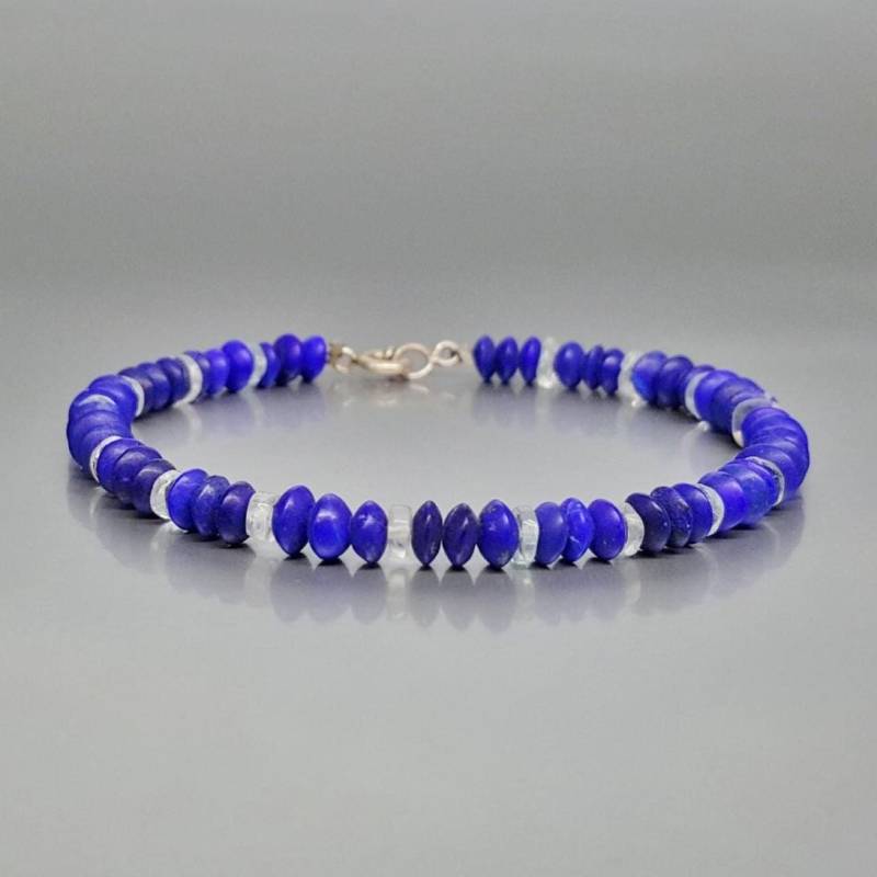 Einzigartige Armkette Mit Lapis Lazuli Und Aquamarin - Geschenkidee Weihnachten von LapisLazuliSamos