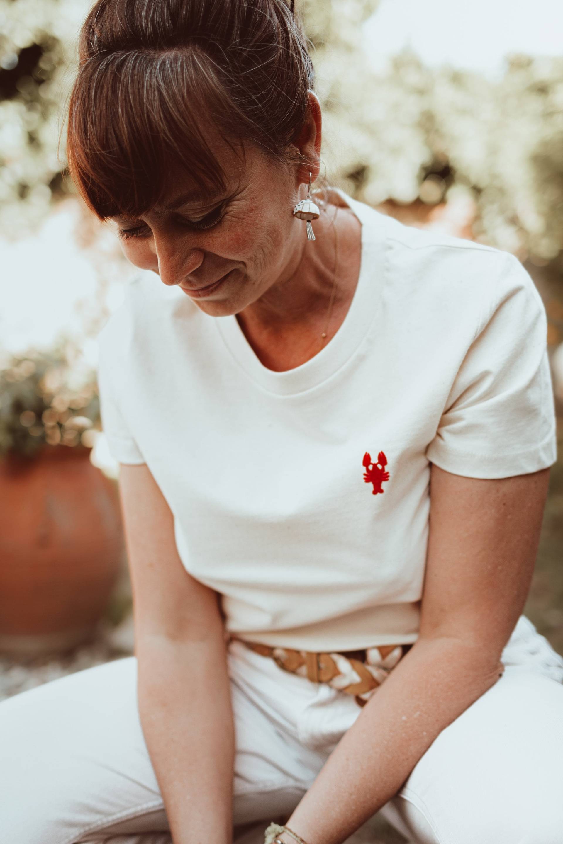 Damen-T-Shirt Mit Hummermuster Aus Bio-Baumwolle Oder Naturbaumwolle von Laplagecoco