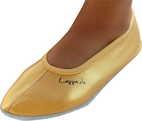 Lappade Ledersohle Gold Gymnastikschuhe, Schläppchen, Turnschläppchen (Art. 208 Gr. 35 EU) von Lappade