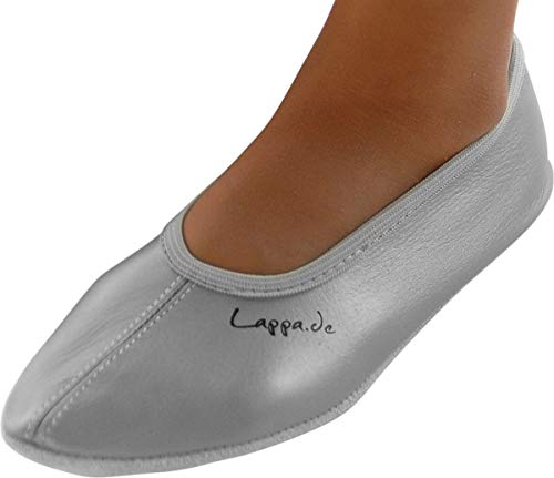 Lappade Ledersohle Silber Gymnastikschuhe, Schläppchen, Turnschläppchen (Art. 209 Gr. 30 EU) von Lappade