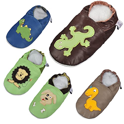 Geckos Lederpuschen, Krabbelschuhe, Wildledersohle von Lappa.de (12 - 18 Monate) von Lappade