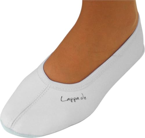 Lappade Gummisohle weiß Gymnastikschuhe, Ballettschuhe, Schläppchen, Turnschläppchen, Tanzschuhe Art. 243G Gr. 41 von Lappade