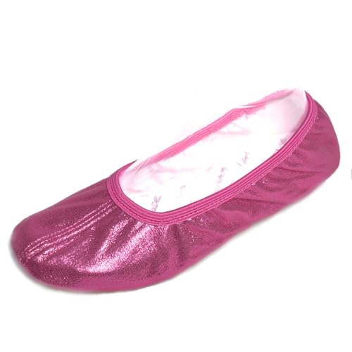 Lappade Gymnastikschuhe Turnschläppchen Ballettschuhe Ballerinas für Damen Herren Mädchen Jungen mit Gummisohle mit Glitzer pink Gr. 39 von Lappade