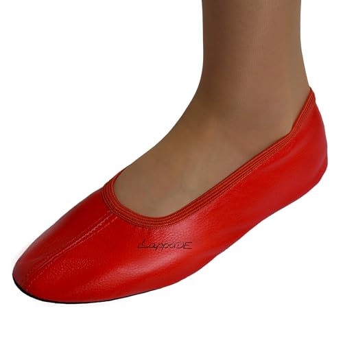 Lappade Ledersohle rot Gymnastikschuhe, Schläppchen, Turnschläppchen (Art. 210 Gr. 40 EU) von Lappade