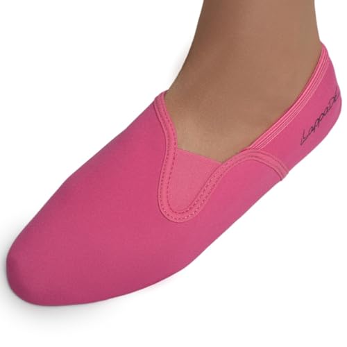 Lappade Neoprenschuhe Gymnastikschuhe Turnschläppchen Ballettschuhe Ballerinas für Damen Herren Mädchen Jungen mit Gummisohle pink Gr. 24 von Lappade