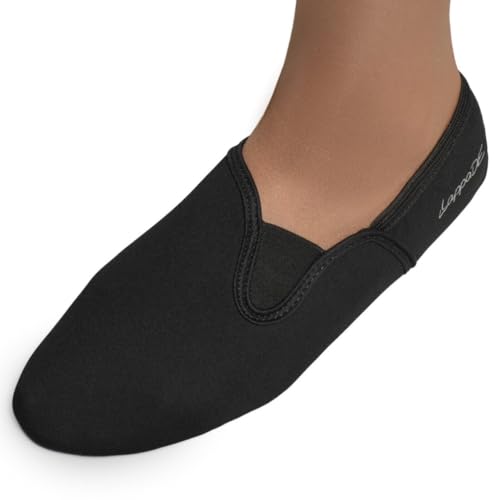 Lappade Neoprenschuhe Gymnastikschuhe Turnschläppchen Ballettschuhe Ballerinas für Damen Herren Mädchen Jungen mit Gummisohle schwarz Gr. 26 von Lappade