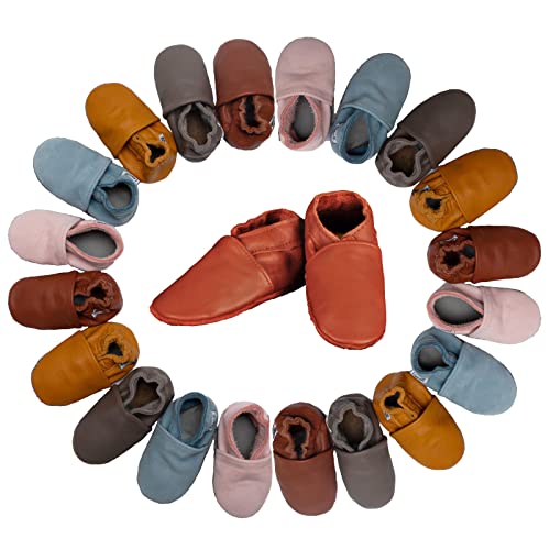 Lappade Uni senfgelb Lederpuschen Hausschuhe Krabbelschuhe Made in Germany Art. 504 Gr. 25/26 XXL von Lappade