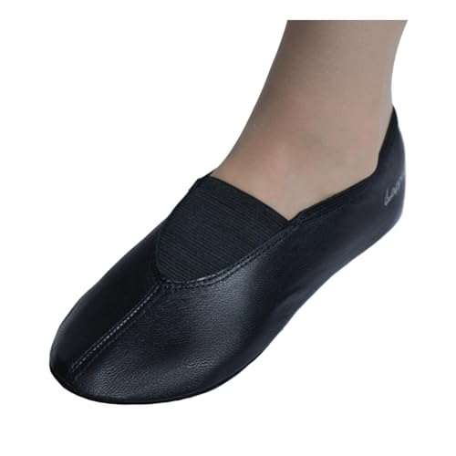 Lappade extra breite Gymnastikschuhe, Ballettschuhe, Schläppchen, Turnschläppchen, Tanzschuhe, Ledersohle schwarz Art.290 Gr.32 von Lappade