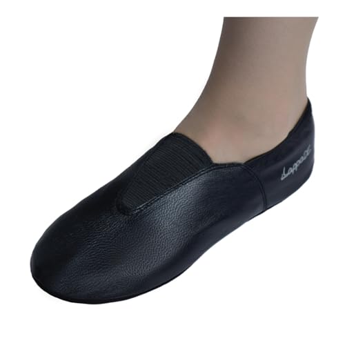 Lappade extra breite Gymnastikschuhe, Ballettschuhe, Schläppchen, Turnschläppchen, Tanzschuhe mit Gummipads schwarz Art.292G Gr.40 von Lappade