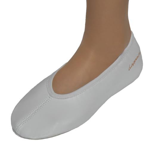 Lappade extra breite Gymnastikschuhe, Ballettschuhe, Schläppchen, Turnschläppchen, Tanzschuhe z.B. für Hallux rigidus valgus mit Gummisohle weiß Art.294G Gr.30 von Lappade