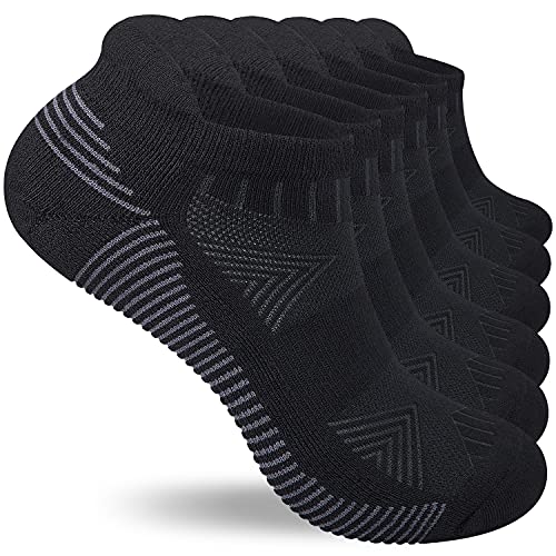 Lapulas Sneaker Socken Herren Damen 39-42 43-46 47-50 35-38 Sportsocken Gepolsterte Laufsocken, Atmungsaktiv Baumwolle Socken mit Frotteesohle Antirutsch Bequeme Kurze Socken 6 Paar von Lapulas