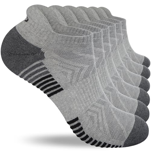 Lapulas Sneaker Socken Herren Damen 39-42 43-46 47-50 35-38 Sportsocken Gepolsterte Laufsocken, Atmungsaktiv Baumwolle Socken mit Frotteesohle Antirutsch Bequeme Kurze Socken 6 Paar von Lapulas