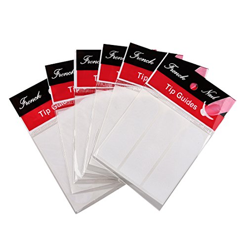 Lapyyne 6 Packung von 48 Nagel Kunst Franzoesisch Manikuere Spitze Guides Aufkleber von Lapyyne