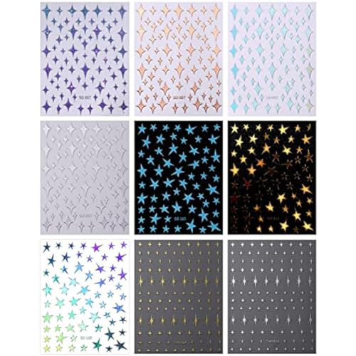 Lapyyne 9 StüCk Nail Art Aufkleber Abziehbilder Selbstklebend Silber NagelzubehöR Nail Art Design Dekoration ZubehöR Lapyyne 9 StüCk Nail Art Aufkleber Abziehbilder Selbstklebend Silber NagelzubehöR Nail Art Design Dekoration ZubehöR von Lapyyne
