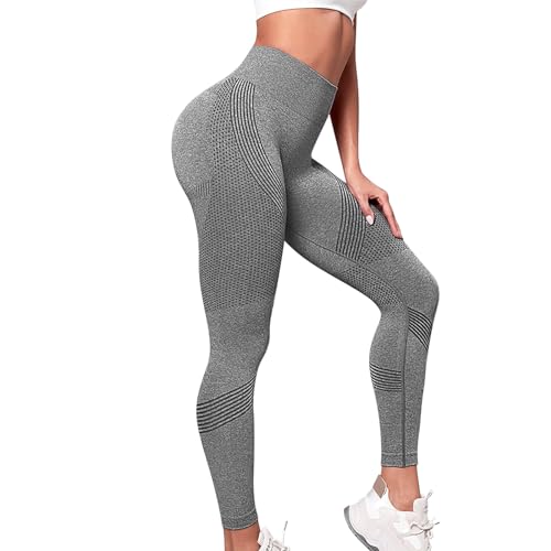 Anti-Cellulite-Leggings, 3D-Vivacuerpo Push Up Damen Sport Glocken-Leggings Kompression 3D Cellumove Schlankmacher Elastisch Nahtlose Sporthose Frauen Yoga Fitness Pilates Panels, Grau1, M von Laquieio
