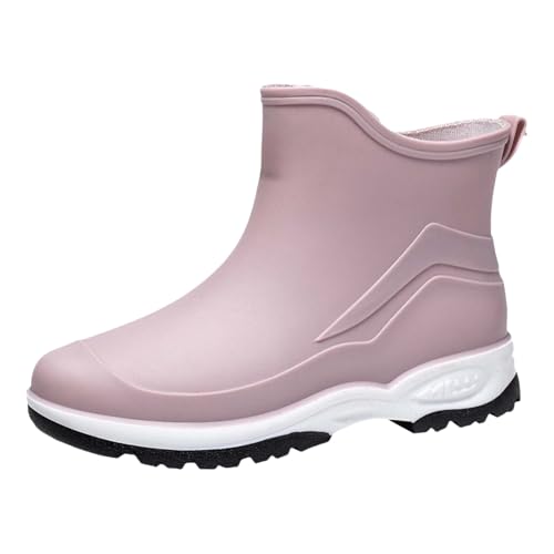 Kurze Gummistiefel, 1 wasserdichte Stiefel für Damen, sehr bequem, Gummi, gepolstert, Baumwolle, Gummistiefel, Regenstiefel, 1, Pink, 36 EU Kurze Gummistiefel, 1 wasserdichte Stiefel für Damen, sehr bequem, Gummi, gepolstert, Baumwolle, Gummistiefel, Regenstiefel, 1, Pink, 36 EU von Laquieio