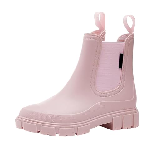 Kurze Gummistiefel - 1 mittelgroße Regenstiefel für den Außenbereich, winddicht, Küchenarbeitsschuhe, Gummistiefel für Damen, Regen - 1, Pink, 38 EU Kurze Gummistiefel - 1 mittelgroße Regenstiefel für den Außenbereich, winddicht, Küchenarbeitsschuhe, Gummistiefel für Damen, Regen - 1, Pink, 38 EU von Laquieio