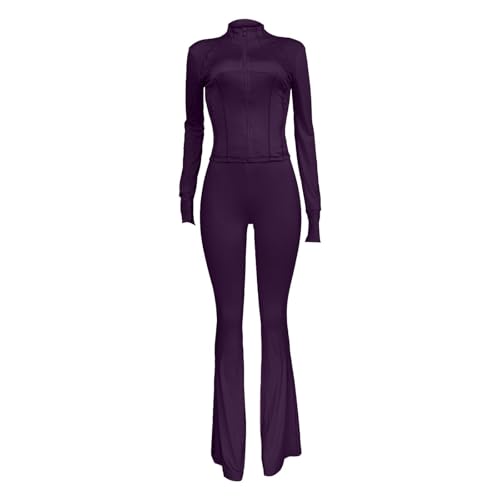 Laquieio Trainingsanzug für Damen, kurze Hose und kurze Ärmel, lässiger Aufdruck, leicht, mit Reißverschluss, Baumwolle, zweiteilig, elegant, Violett, 38 Laquieio Trainingsanzug für Damen, kurze Hose und kurze Ärmel, lässiger Aufdruck, leicht, mit Reißverschluss, Baumwolle, zweiteilig, elegant, Violett, 38 von Laquieio