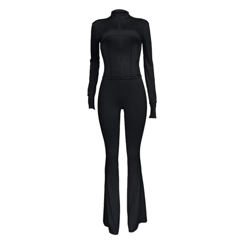 Laquieio Trainingsanzug für Damen, kurze Hose und kurze Ärmel, lässiger Aufdruck, leicht, mit Reißverschluss, Baumwolle, zweiteilig, elegant, schwarz, 36 Laquieio Trainingsanzug für Damen, kurze Hose und kurze Ärmel, lässiger Aufdruck, leicht, mit Reißverschluss, Baumwolle, zweiteilig, elegant, schwarz, 36 von Laquieio