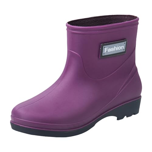 Laquieio Wasserstiefel für Damen, wasserdicht, rutschfest, sehr bequem, Gummi, Arbeitsschuhe im Freien, Wasserstiefel für Damen, 1, Violett, 40 EU Laquieio Wasserstiefel für Damen, wasserdicht, rutschfest, sehr bequem, Gummi, Arbeitsschuhe im Freien, Wasserstiefel für Damen, 1, Violett, 40 EU von Laquieio
