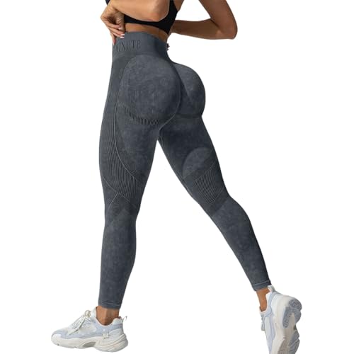 Plumi 3D Anti-Cellulite-Legging Push Up Damen Sport Glocke Leggings Kompression 3D Anti-Cellulite Schlankmachend Elastisch Nahtlose Sporthose Frauen Yoga Fitness Pilates Panels, Dunkelgrau (Dark von Laquieio