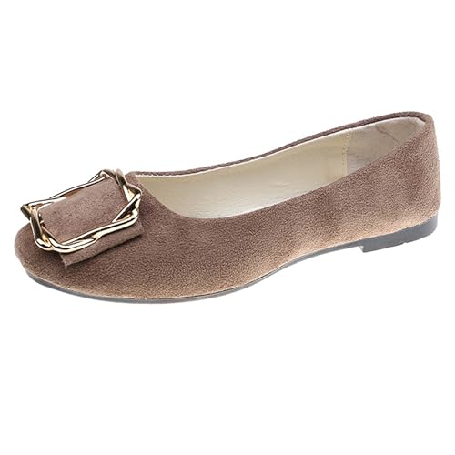 LarDorLin Ballerina Flach Damen Square Toe Ballet Dolly Schuhe Sommer Strand Komfort Ohne Verschluss Draußen Hochzeit Flach Schuhe Hese Gr 40.5 EU (42 Cn) von LarDorLin