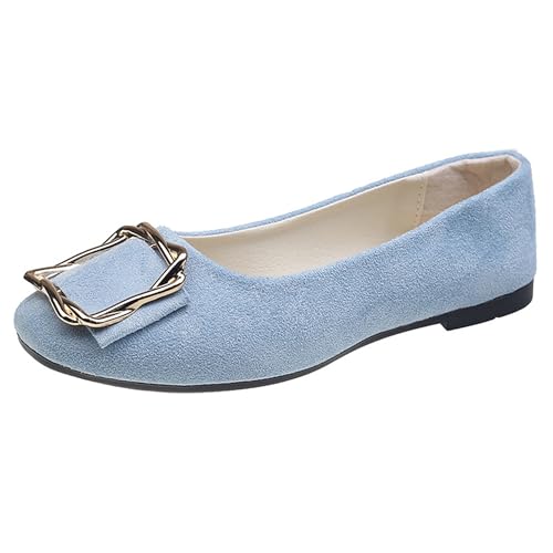 LarDorLin Ballerina Flach Damen Square Toe Ballet Dolly Schuhe Sommer Strand Komfort Ohne Verschluss Draußen Hochzeit Flach Schuhe Yulanse Gr 39 EU (40 Cn) von LarDorLin