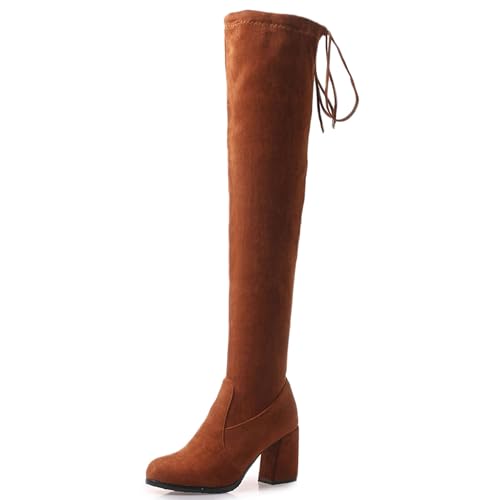 LarDorLin Damen Overknees Stretch Stiefel Block Stiefel Winter Warm Runde Zehen Ohne Verschluss Party Mode Long Booty Wildleder Gelb Gr 34 EU LarDorLin Damen Overknees Stretch Stiefel Block Stiefel Winter Warm Runde Zehen Ohne Verschluss Party Mode Long Booty Wildleder Gelb Gr 34 EU von LarDorLin